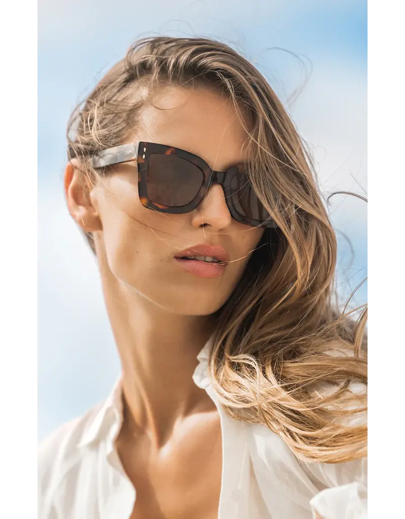Z Supply Confidential Brown Tortoise - Brown Polar Sunglasses