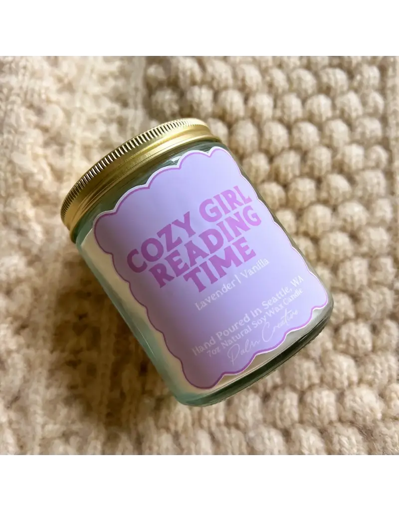 Palm Creative Cozy Girl Reading Time Candle 7oz.