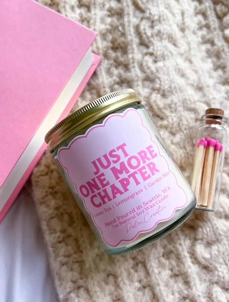 Palm Creative Just One More Chapter Candle 7oz.