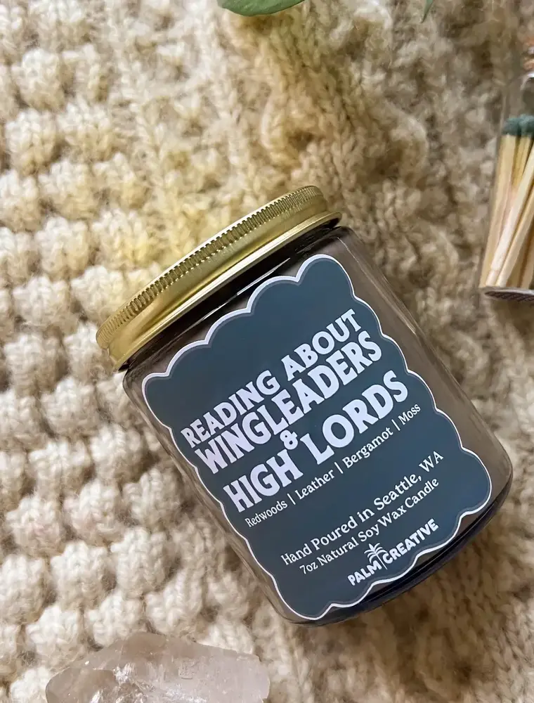 Palm Creative Reading About Wing Leaders & High Lords Candle 7oz.
