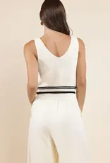 Sadie & Sage Lou Striped Hem Button Sweater Vest