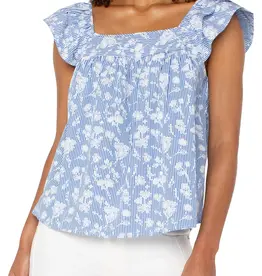Liverpool Short Sleeve Square Neck Blouse