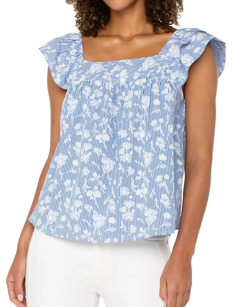 Liverpool Short Sleeve Square Neck Blouse