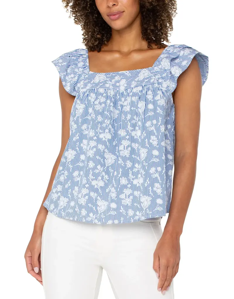 Liverpool Short Sleeve Square Neck Blouse