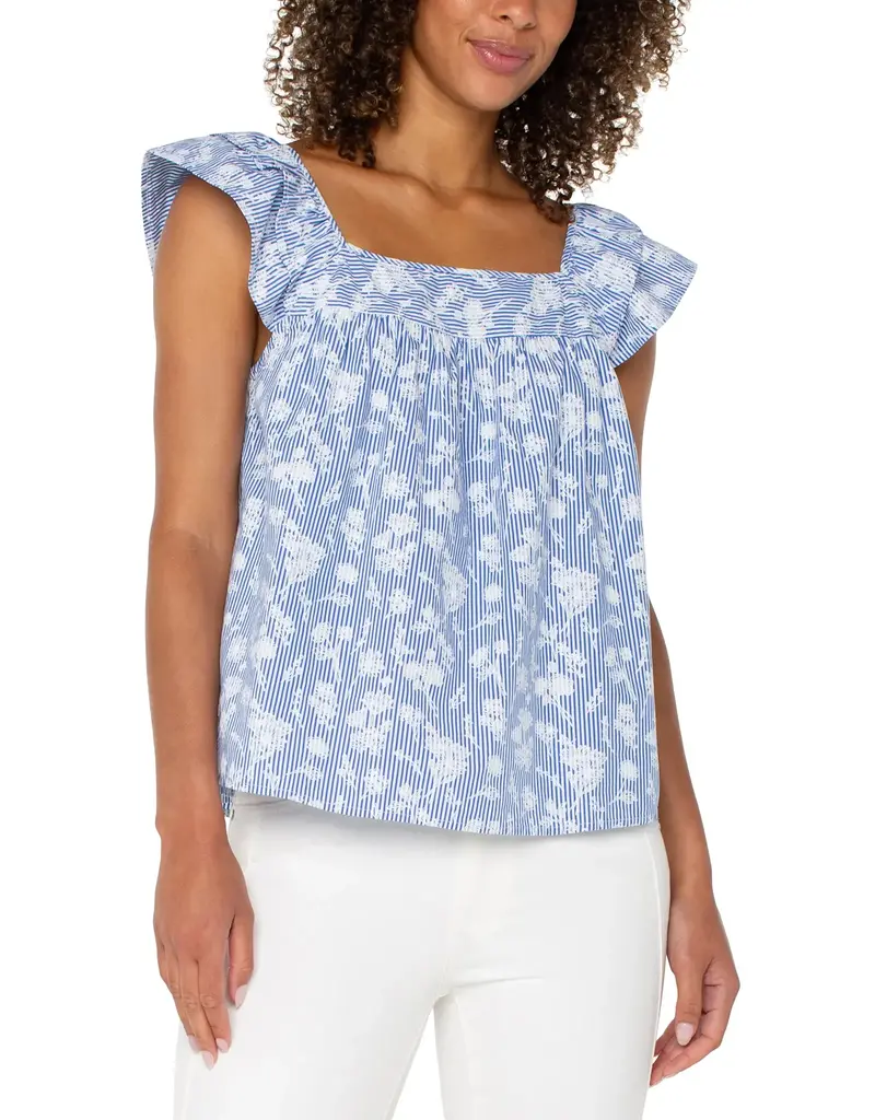 Liverpool Short Sleeve Square Neck Blouse