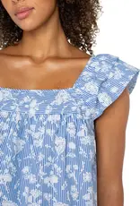 Liverpool Short Sleeve Square Neck Blouse