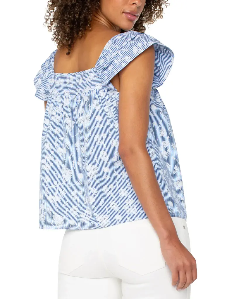 Liverpool Short Sleeve Square Neck Blouse