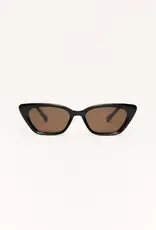 Z Supply Staycation Polished Black - Brown Polarized Sunglasses