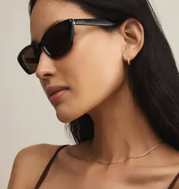 Z Supply Staycation Polished Black - Brown Polarized Sunglasses