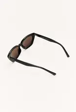 Z Supply Staycation Polished Black - Brown Polarized Sunglasses