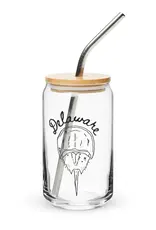Kash Collections Delaware Horseshoe Crab Can Glass | 16oz with Lid & Straw