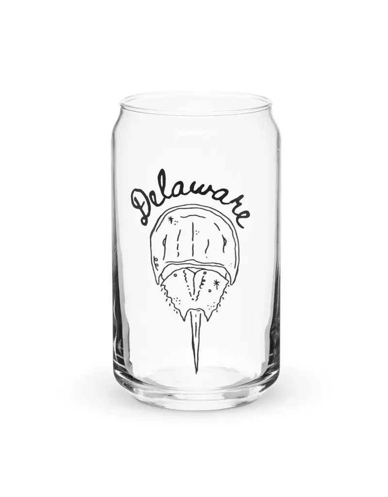 Kash Collections Delaware Horseshoe Crab Can Glass | 16oz with Lid & Straw