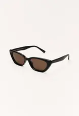 Z Supply Staycation Polished Black - Brown Polarized Sunglasses