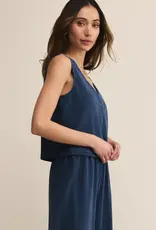 Z Supply Solace Jersey Denim Top in Indigo