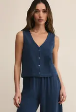Z Supply Solace Jersey Denim Top in Indigo