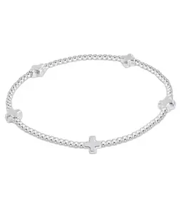 ENEWTON Signature Cross Small Sterling 2MM Bead Bracelet