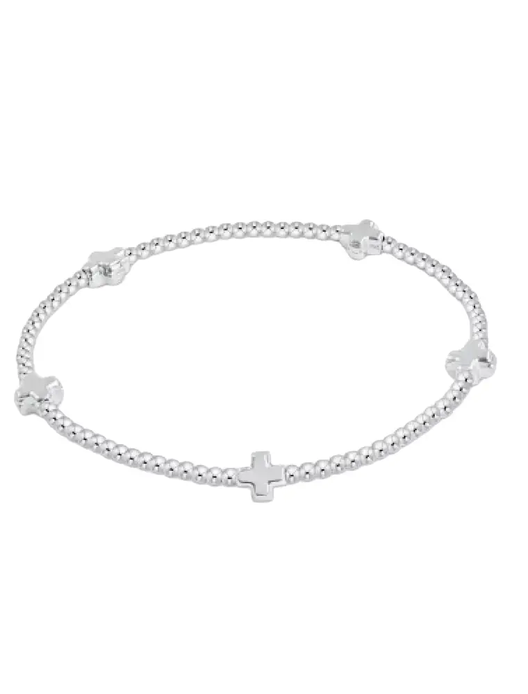ENEWTON Signature Cross Small Sterling 2MM Bead Bracelet