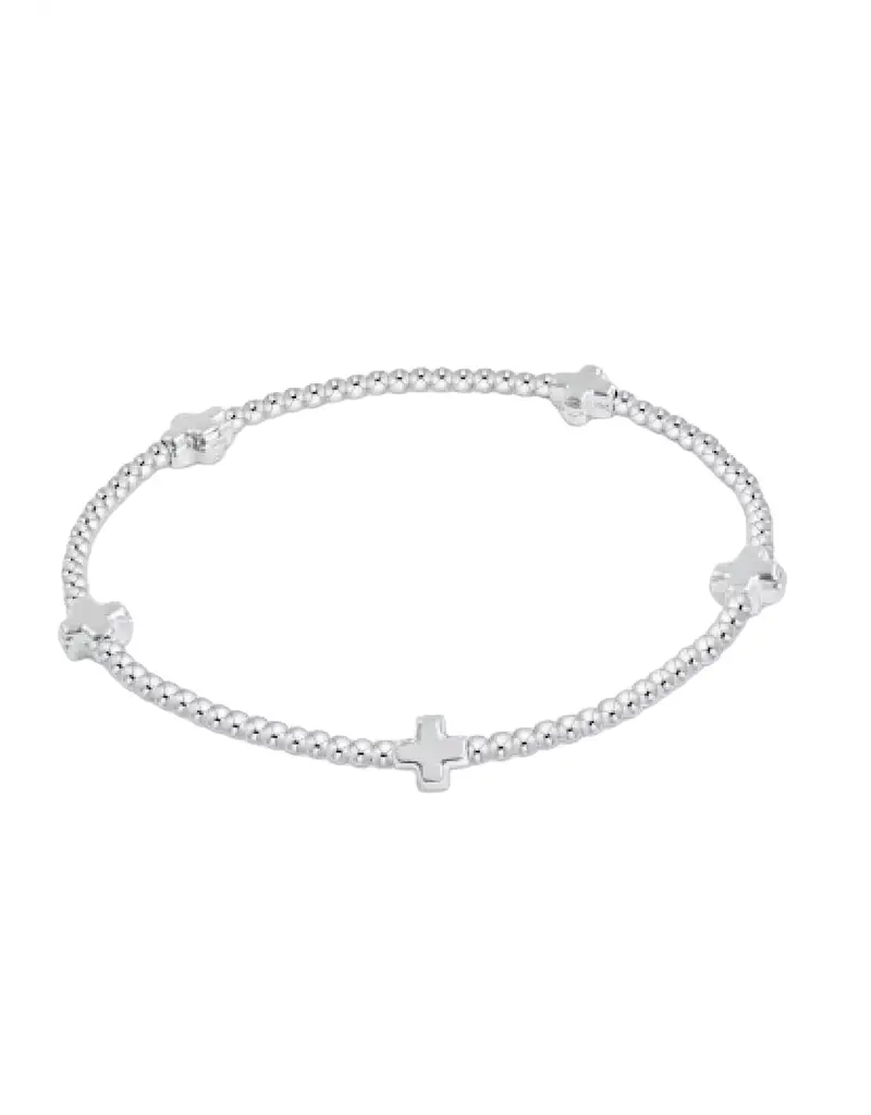 ENEWTON Signature Cross Small Sterling 2MM Bead Bracelet