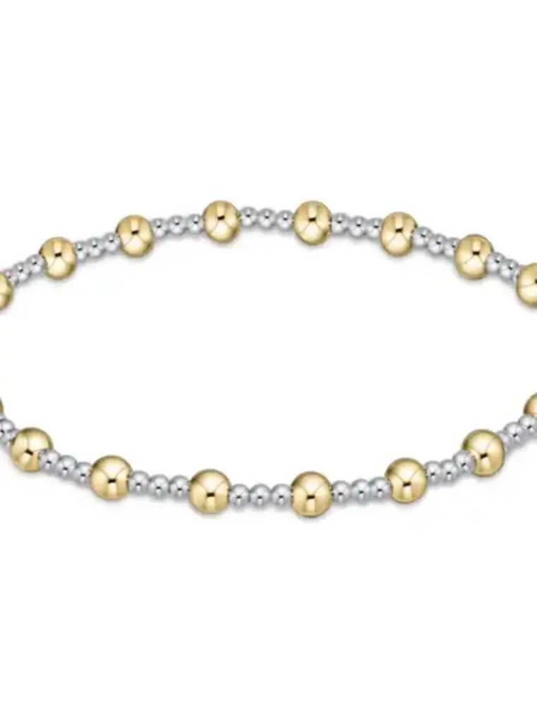 ENEWTON Classic Sincerity Pattern 4MM Bead Bracelet Mixed Metal