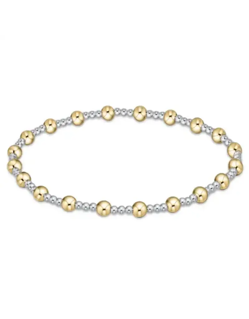 ENEWTON Classic Sincerity Pattern 4MM Bead Bracelet Mixed Metal