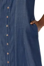 Liverpool Sleeveless Button Down Denim Dress