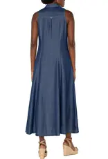 Liverpool Sleeveless Button Down Denim Dress