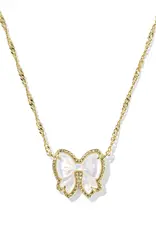 Kendra Scott Haley Bow Pendant Necklace Gold Ivory MOP Kendra Scott Haley Bow Pendant Necklace Gold Ivory MOP