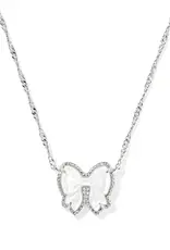 Kendra Scott Haley Bow Pendant Necklace Rhodium Ivory MOP Kendra Scott Haley Bow Pendant Necklace Rhodium Ivory MOP