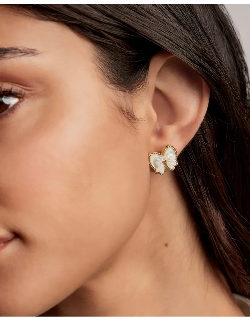 Kendra Scott Haley Bow Stud Earring Gold Ivory MOP