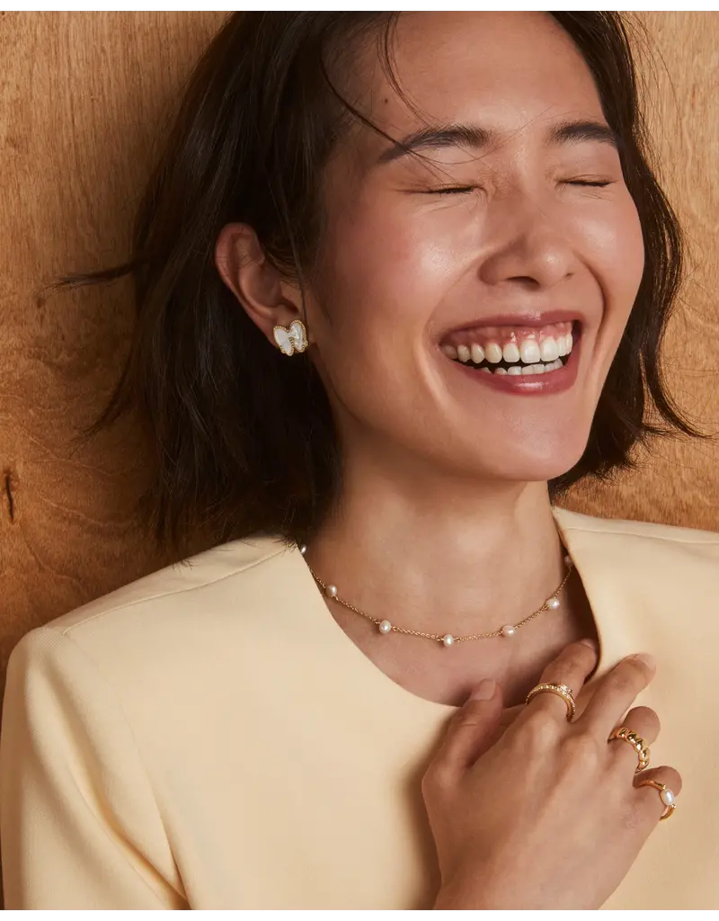 Kendra Scott Haley Bow Stud Earring Gold Ivory MOP