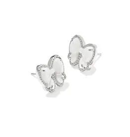Kendra Scott Haley Bow Stud Earring Rhodium Ivory MOP