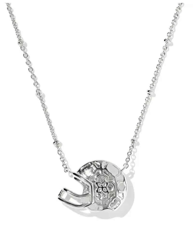 Kendra Scott Football Helmet Silver Short Pendant Necklace