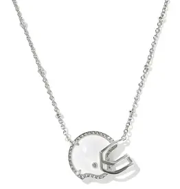 Kendra Scott Football Helmet Silver Short Pendant Necklace