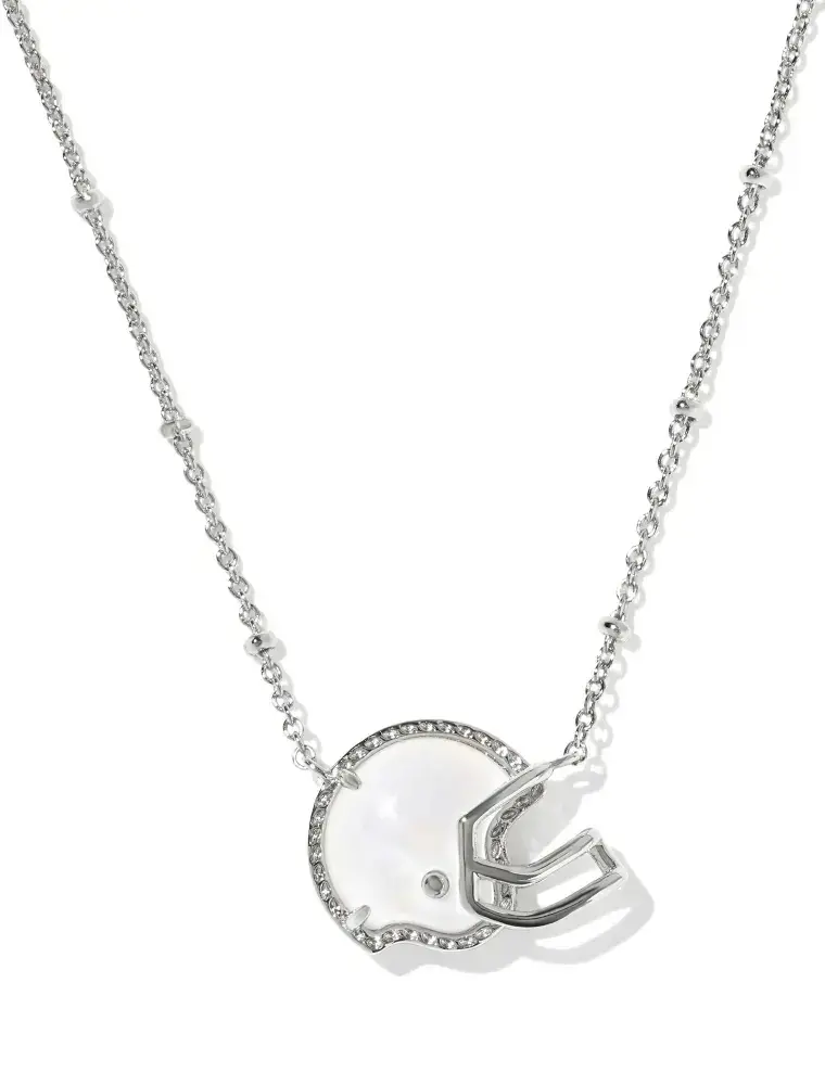 Kendra Scott Football Helmet Silver Short Pendant Necklace