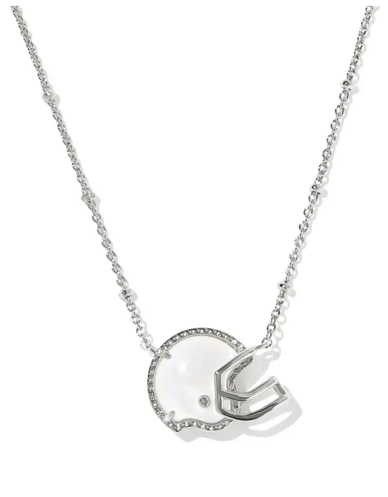 Kendra Scott Football Helmet Silver Short Pendant Necklace