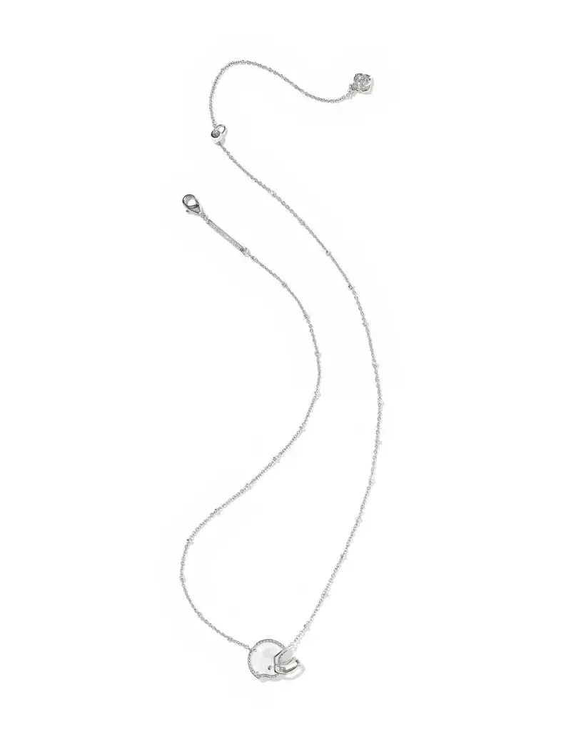 Kendra Scott Football Helmet Silver Short Pendant Necklace