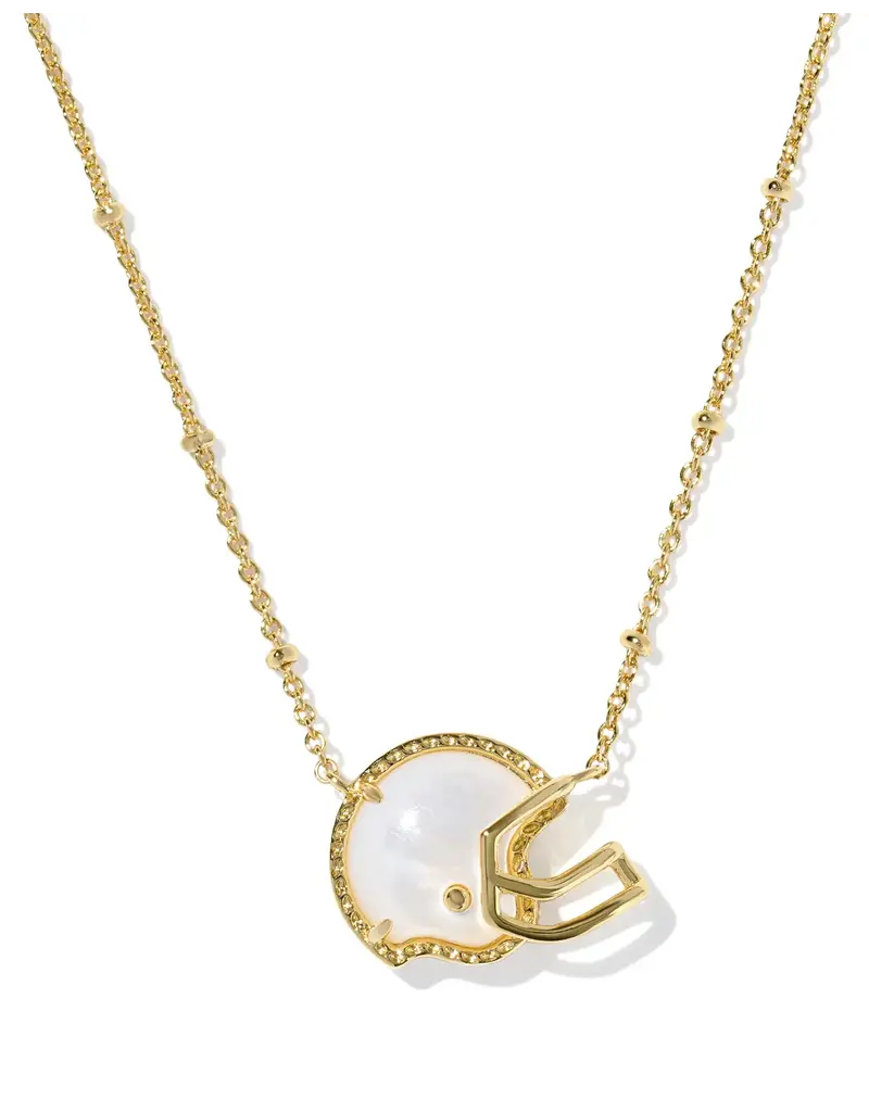 Kendra Scott Football Helmet Gold Short Pendant Necklace