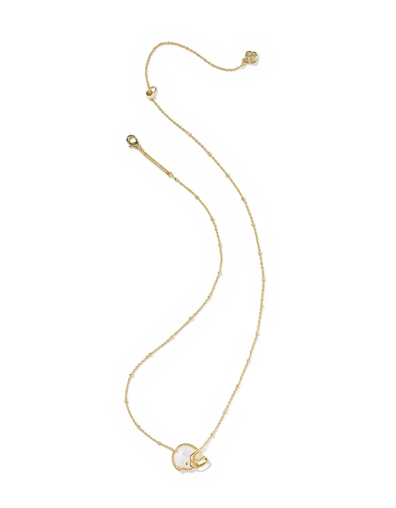 Kendra Scott Football Helmet Gold Short Pendant Necklace
