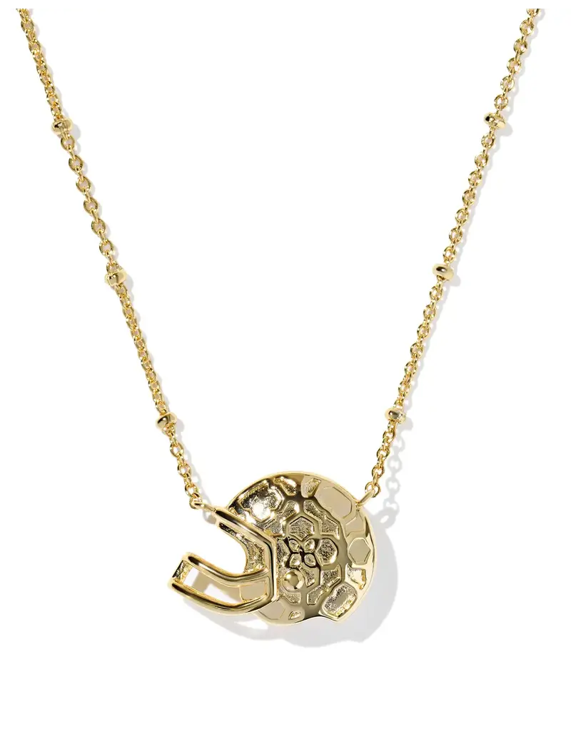 Kendra Scott Football Helmet Gold Short Pendant Necklace