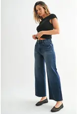 Just Black Denim Scissor Cut Wide Leg Cropped Jeans
