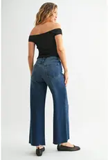 Just Black Denim Scissor Cut Wide Leg Cropped Jeans