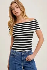 Bluivy Striped Off The Shoulder Top