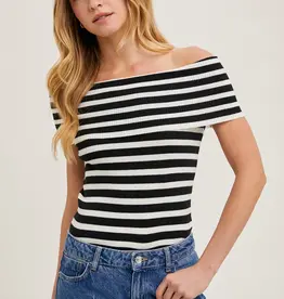 Bluivy Striped Off The Shoulder Top