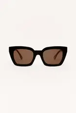 Z Supply Hideaway Black Tort - Brown Polarized Sunglasses