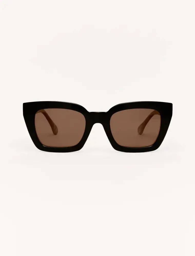 Z Supply Hideaway Black Tort - Brown Polarized Sunglasses