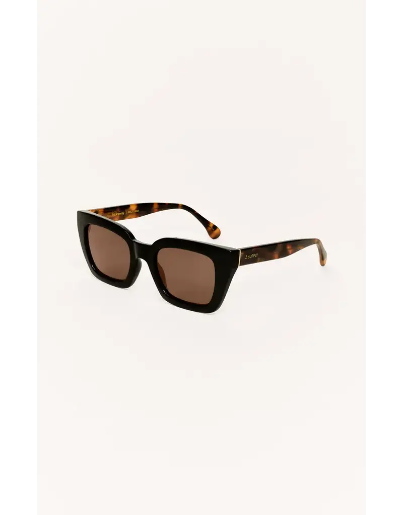Z Supply Hideaway Black Tort - Brown Polarized Sunglasses
