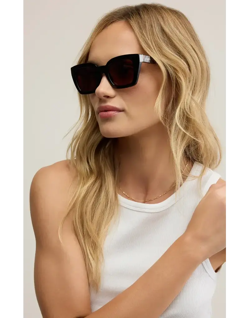 Z Supply Hideaway Black Tort - Brown Polarized Sunglasses