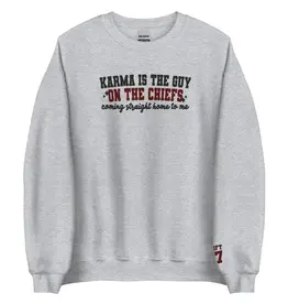 CrescentCatCo Karma is the guy on the Chiefs Embroidered Crewneck