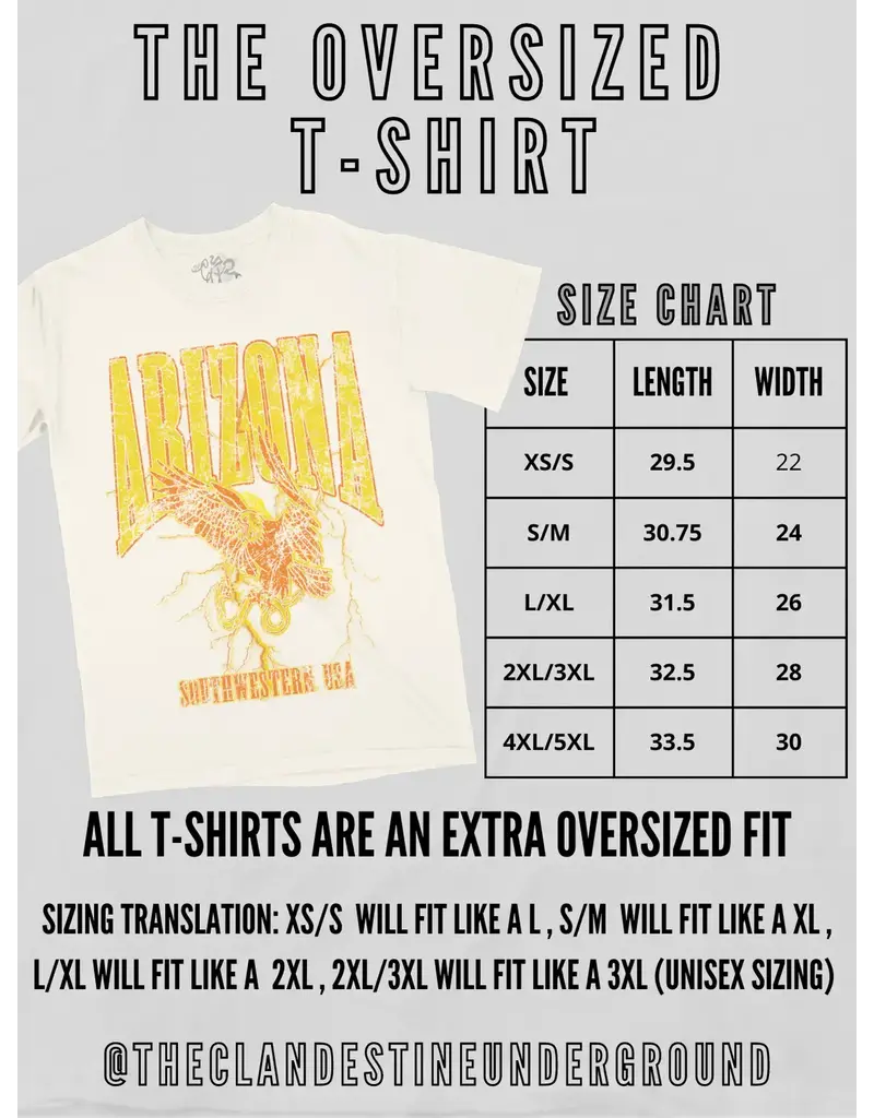 The Clandestine Underground Fall Most of All Oversized Graphic Tee