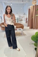 Just Black Denim Patch Pocket Wide Leg Jeans